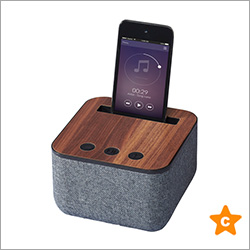 Speaker Bluetooth tessuto e legno